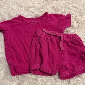 Raspberry short sleeve jogger set